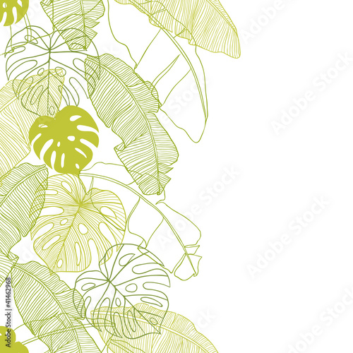 Vector: Vector illustration leaves of palm tree. Seamless pattern. Vector illustration leaves of palm tree. Seamless pattern.