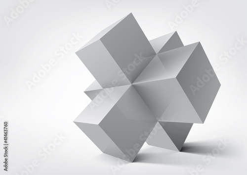Vector: Abstract geometric shapes from cubes Abstract geometric shapes from cubes