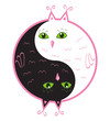 Cute owls yin yang
