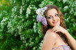 portrait of the young beautiful woman outdoors