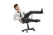 Photo: Young man rolling on chair Young man rolling on chair