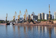 river port of construction sand