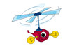 Cartoon Robot Helicopter, outer space set (illustration) Cartoon Robot Helicopter, outer space set (illustration)