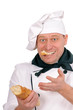 funny chef with loaf