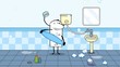 Video: Cartoon Mann im Badezimmer mit Dusche Cartoon Mann im Badezimmer mit Dusche