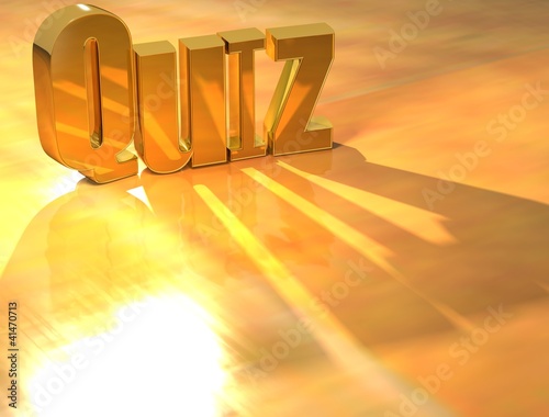 Illustration: 3D Quiz Gold text 3D Quiz Gold text