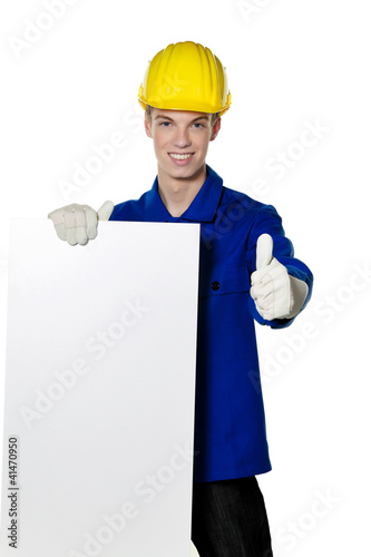Foto: Lehrling / Azubi als Handwerker und Plakat Lehrling / Azubi als Handwerker und Plakat
