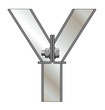 Metallic letter Y isolated on white background