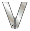 Metallic letter V isolated on white background
