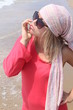 A beautiful blonde at the beach