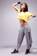 young sporty woman looking forward