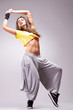 young stylish girl dancing young stylish girl dancing