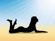 Attractive girl on sunny beach. Attractive girl on sunny beach.