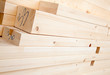 Fresh wooden studs