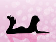 Beautiful girl on pink background.