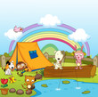 Animals fishing
