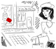 Vector women engaged in shopping on a white background