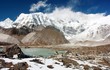 view of cho oyu with lake and cloud view of cho oyu with lake and cloud