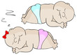 Vector sleeping boy and girl on a white background