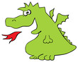 Vector green dragon is isolated on a white background