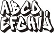 vector graffiti font alphabet (part 1)