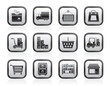 Storage, transportation, cargo and shipping icons