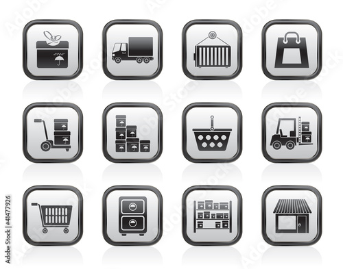 Vector: Storage, transportation, cargo and shipping icons Storage, transportation, cargo and shipping icons