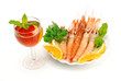 PORZIONE DI CROSTACEI CON VINO E FRAGOLA PORZIONE DI CROSTACEI CON VINO E FRAGOLA