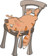 Cat on a chair. Cartoon