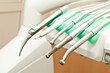 Set of metal medical equipment tools for teeth dental care