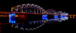 night panoramic scene with railway bridge in Riga, Latvia night panoramic scene with railway bridge in Riga, Latvia