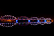 night panoramic scene with railway bridge in Riga, Latvia night panoramic scene with railway bridge in Riga, Latvia
