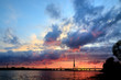 colorful sunset over city of Riga, Latvia colorful sunset over city of Riga, Latvia