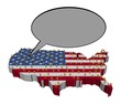 Voice of American population on map flag illustration Voice of American population on map flag illustration