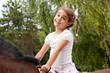 Similing on horse