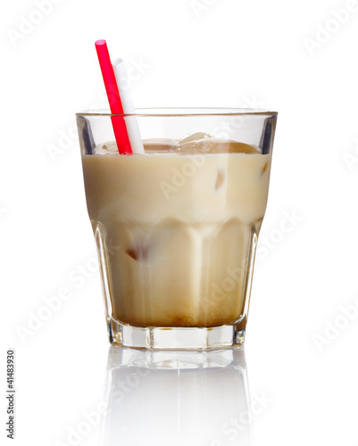Photo: Alcohol cocktail 'white russian' isolated on white Alcohol cocktail 'white russian' isolated on white