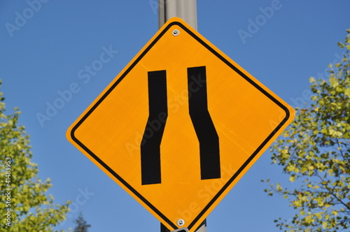 Photo: Narrow road sign Narrow road sign
