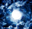 moon in blue sky