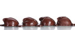 Сhocolate cookies poured chocolate  isolated on white