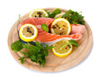 Red fish with lemon and parsley
