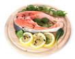 Red fish with lemon and parsley