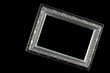 Antique silver and patterned picture frame black background