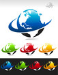 Swoosh planet earth icons