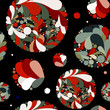 Abstract floral vector seamless pattern with circles. Abstract floral vector seamless pattern with circles.