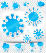 Set of water splashes stickers.