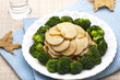 Sauted mushrooms and broccoli