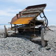 Sluice box to extract alluvial gold, West Coast NZ