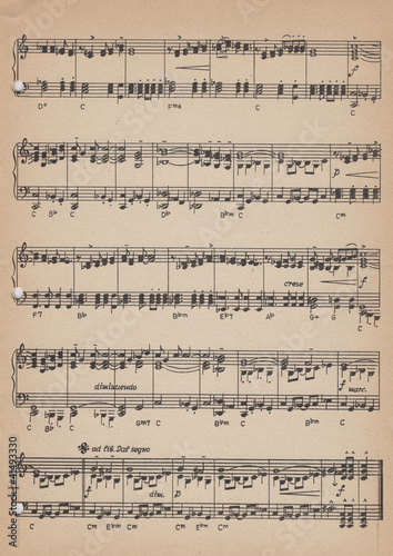 Photo: Old vintage sheet music Old vintage sheet music