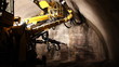 Boring Machine in a tunnel. Boring Machine in a tunnel.