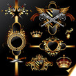 set of ornamental golden labels